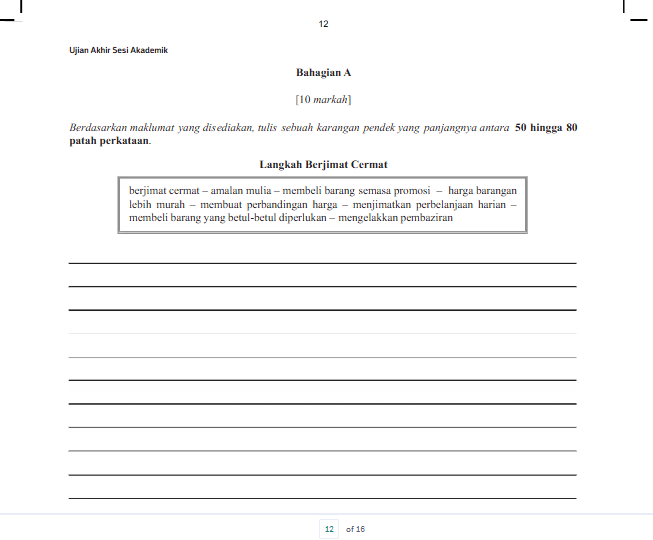 Contoh Soalan Karangan Tingkatan 2